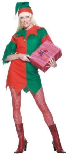 Smiffys Elf Costume for Women - Tunic with Bells and Hat, Medium