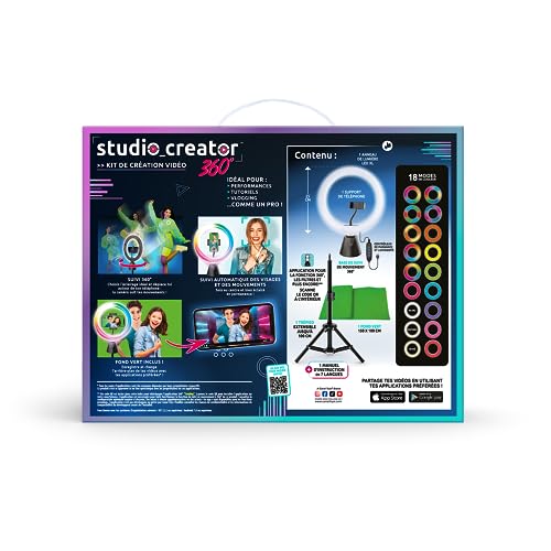Studio Creator 360 Video Maker Kit - Motion Tracking LED Ring Light with Green Screen 15