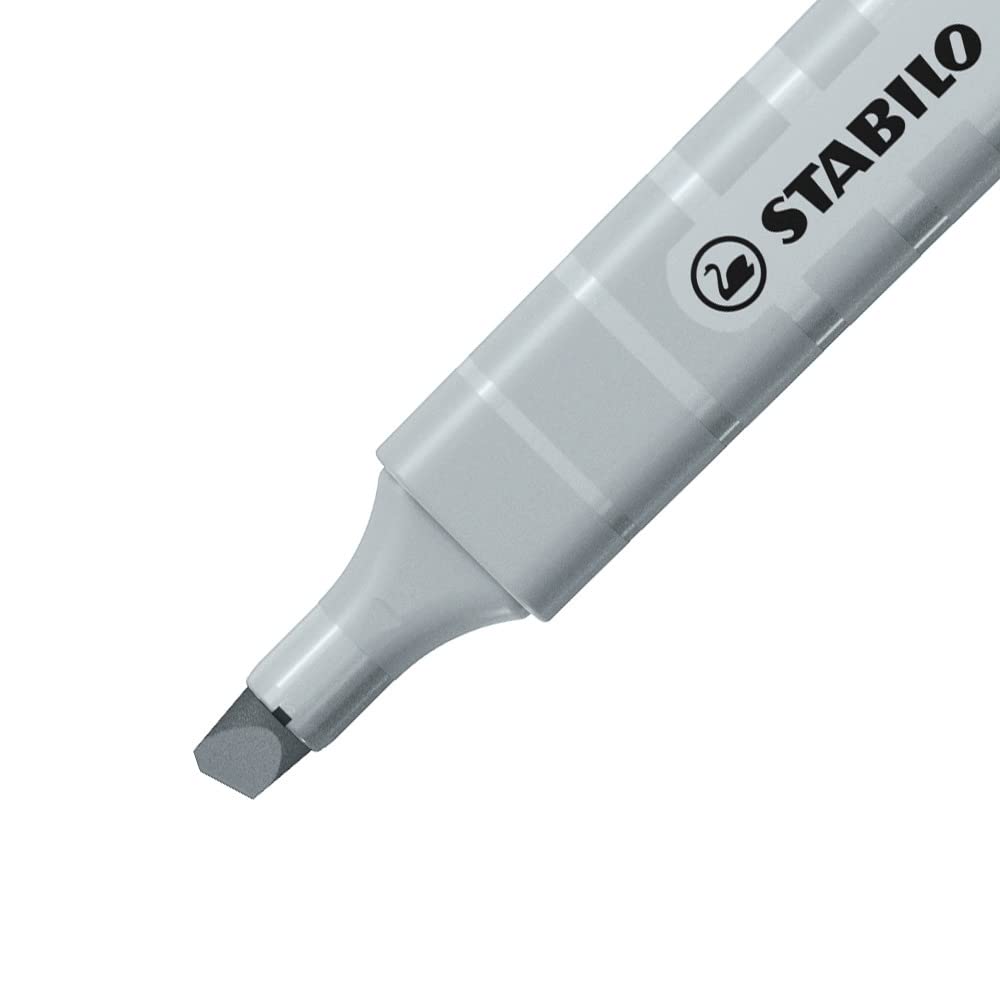 STABILO Highlighter swing cool Pastel - Pack of 8 - Breezy Blue, Touch of Turquoise, Hint of Mint, Pale Orange, Dash of Lime, Lilac Haze, Frozen Fuchsia, Dusty Grey