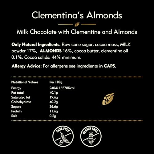 Willie's Cacao Bar - Clementina's Almonds Milk Chocolate with Clementine & Roasted Almond 50g 5