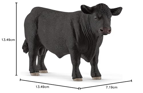 Schleich 13879 Black Angus Bull - Realistic Farm Animal Figure for Kids 3+ 9