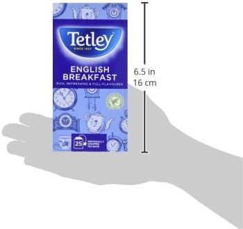 Tetley English Breakfast Tea Bags - Individually Wrapped String & Tag Envelopes, 25-Pack 2