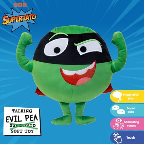 Talking Evil Pea Soft Toy - Interactive Plush from Supertato Books & CBeebies Series 5