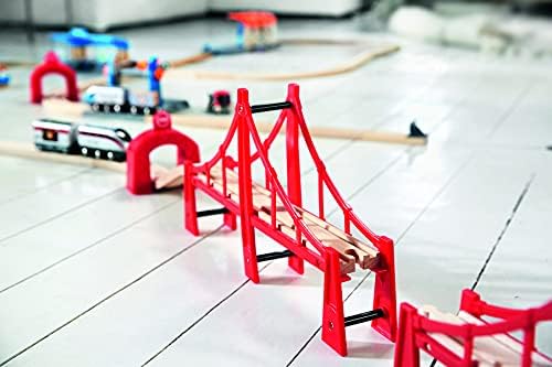 BRIO World Double Suspension Train Bridge - Wooden Train Set Accessory for Kids 3+ 5