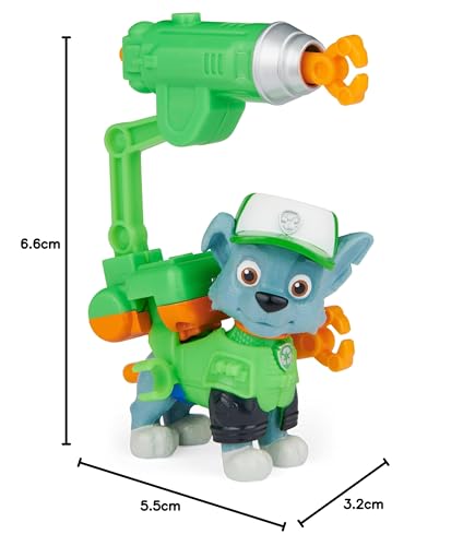 Paw Patrol Rocky Action Figure with Clip-on Backpack and 2 Projectiles - Movie Collectible Toy for Kids 3+ 13
