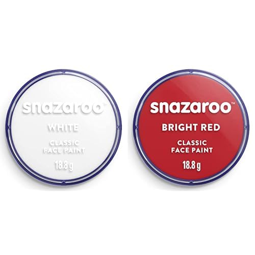 Snazaroo England Flag Face Paint Set, White + Bright Red, 2 x 18.8g 1