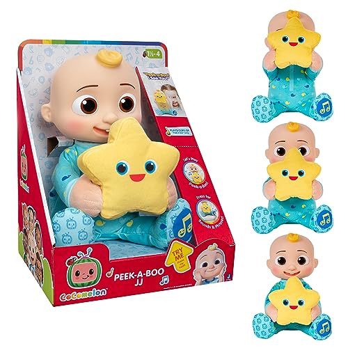 CoComelon Peek-A-Boo JJ 10” Plush with Sounds & Phrases - Interactive Musical Toy for Toddlers 6