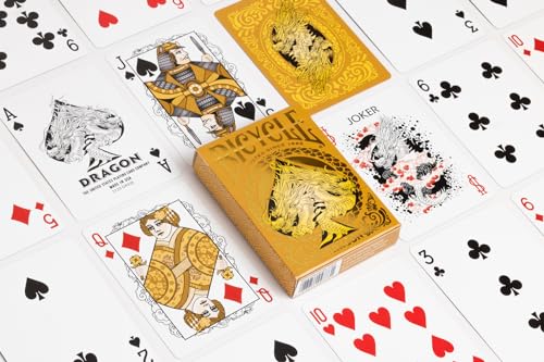Bicycle Gold Dragon Playing Cards - Air Cushion Finish | Hand Drawn Court Cards | 1 Deck 4