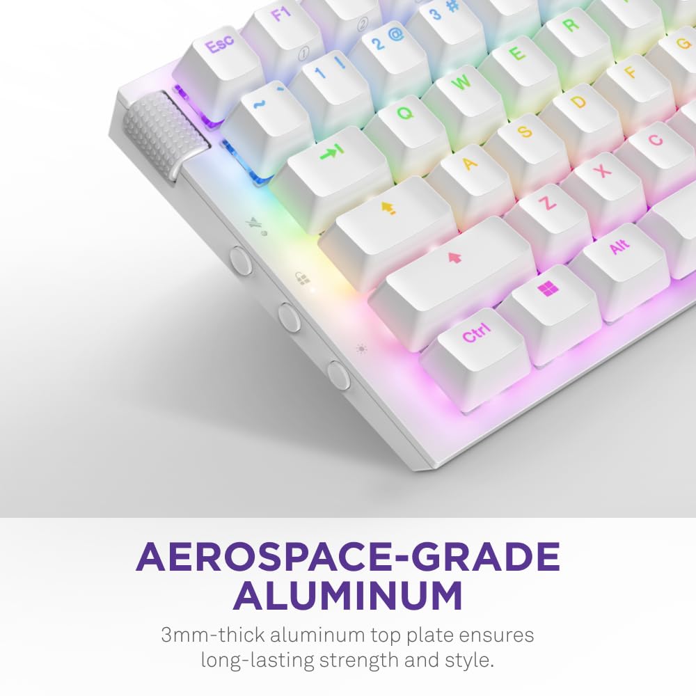 NZXT Function 2 MiniTKL Gaming Keyboard – White, Optical Switches, 8000Hz Polling, Aluminum Frame