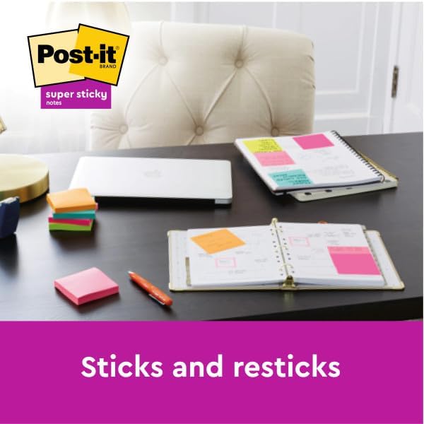 Post-it Super Sticky Notes Soulful Color Collection, Pack of 6 Pads, 90 Sheets p 6