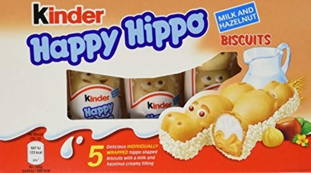 Kinder Happy Hippo Biscuit Pack 5x20.7g (103.5g) - Creamy Milk & Hazelnut Filled Wafer Bars