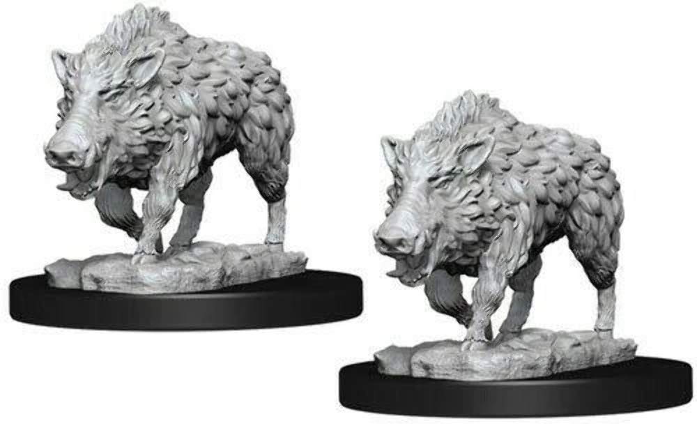 WizKids Deep Cuts Unpainted Miniatures: Wave 7: Wild Boar - Plastic Board Game Accessory
