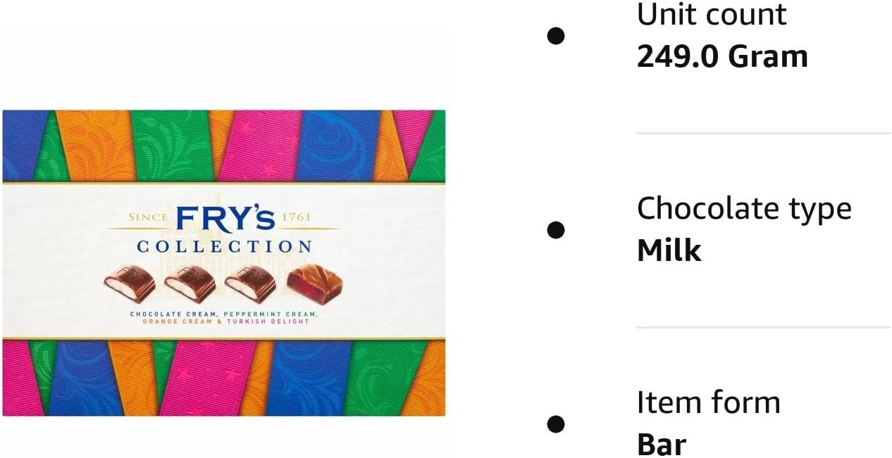 Fry's Collection Chocolate Selection Box 249g - Assorted Cream & Turkish Delight Bars