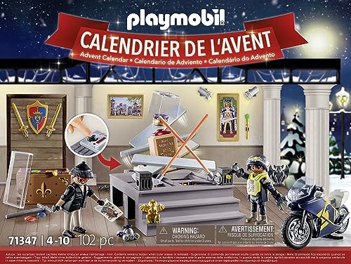 PLAYMOBIL 71347 Advent Calendar - Police Museum Theft, 24-Day Christmas Countdown Toy for Kids Ages 4+ 8