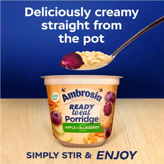 Ambrosia Apple & Blueberry Layered Porridge Pots - Pack of 6 | British Wholegrain Oats 4