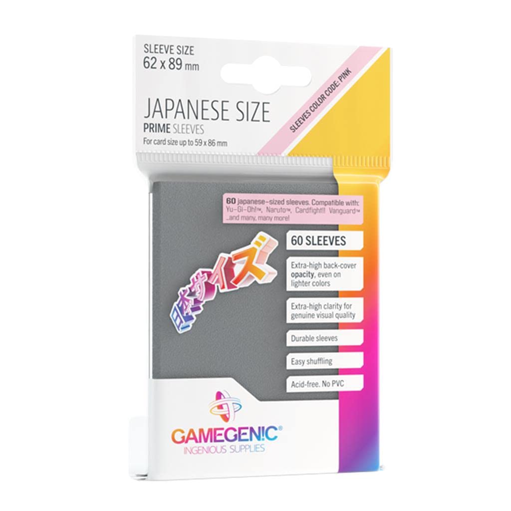 Gamegenic Prime Japanese Sized Sleeves - Dark Gray | 60 Count | 100 Micron Thickness 1