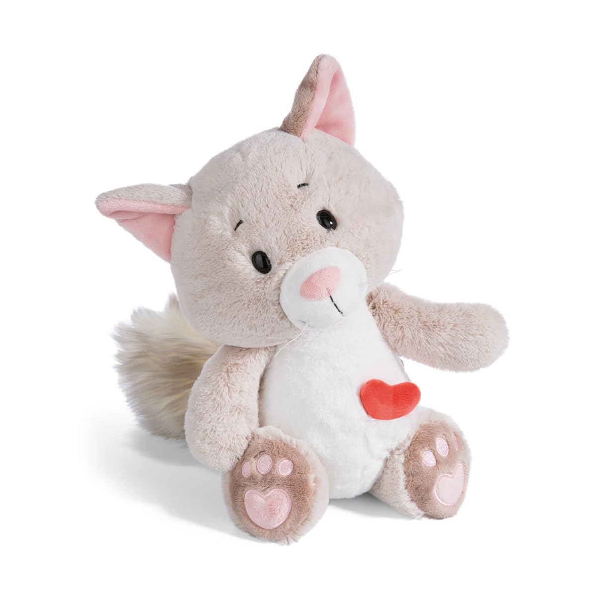 Nici Love Cat Fluffy Stuffed Animal 25cm Gray Sustainable Plush Toy for Kids & Adults | Model 49407