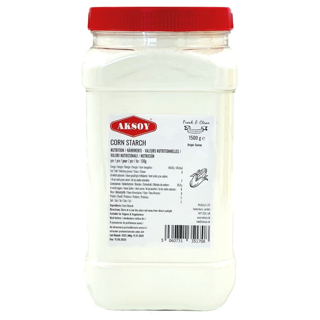Aksoy - Corn Starch 1.5KG | Pure, Finely Ground, Gluten-Free Thickening Agent for Cooking & Baking 1