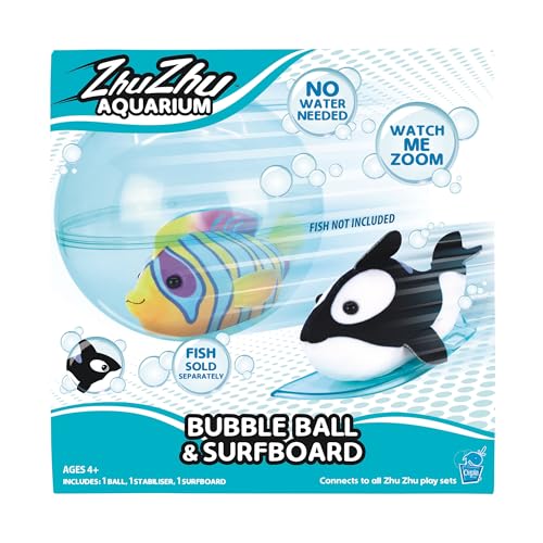 John Adams Zhu Zhu Pets Aquarium Bubble Ball & Surfboard Playset for Ages 4-10
