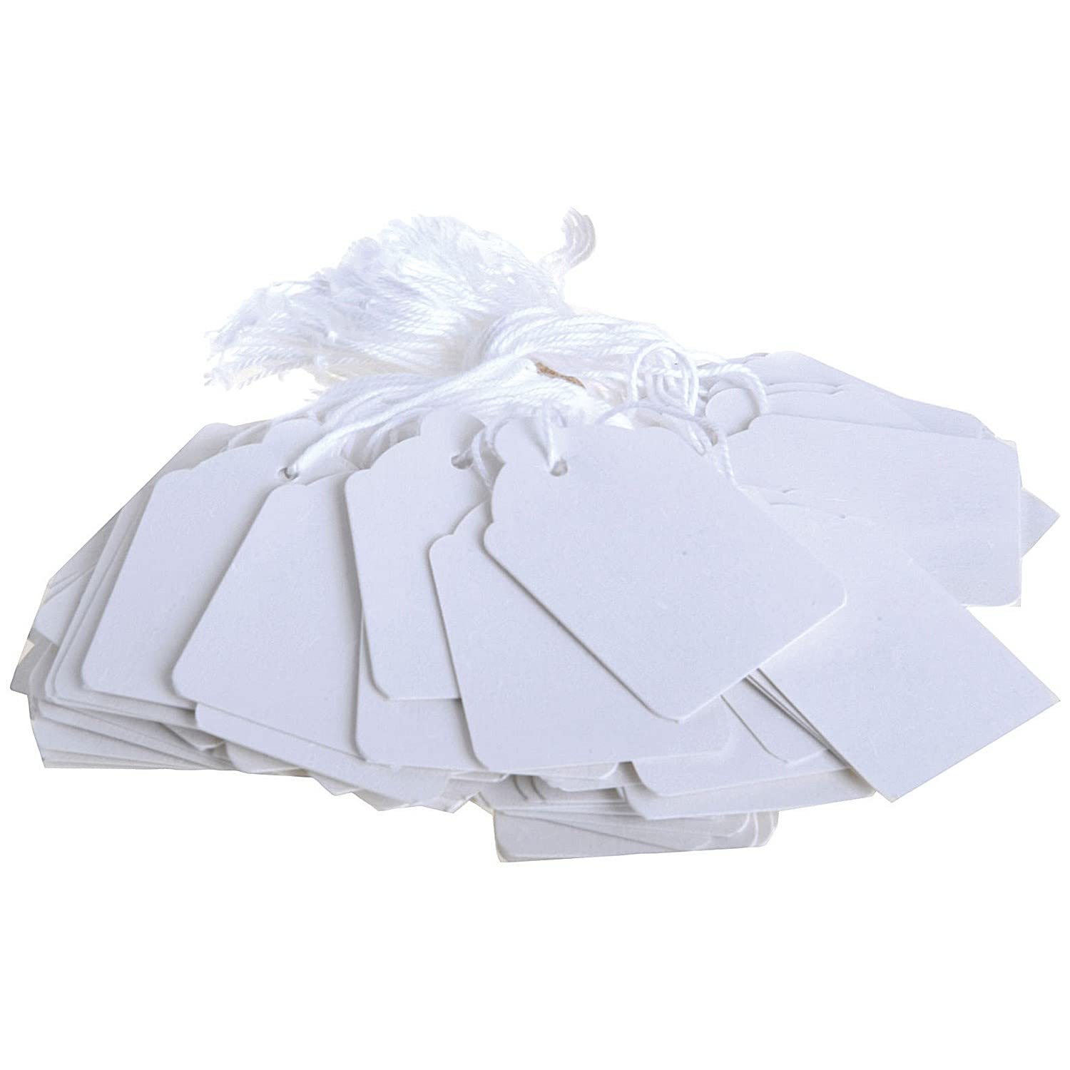 Q-Connect Strung Ticket Pricemarker Labels - 48x30mm White Paper | Pack of 1000 KF01620 1