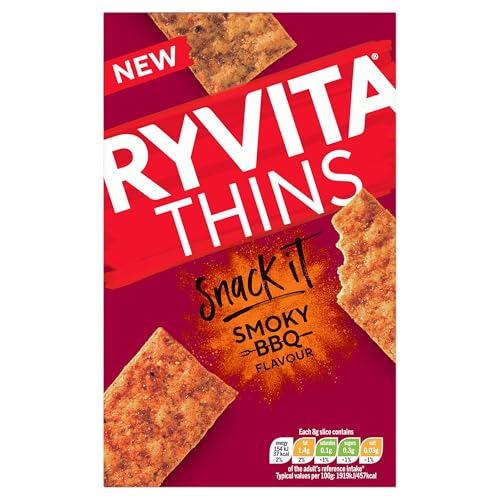 Ryvita Thins Snack It Smoky BBQ Flavour 125g Pack of 6 7
