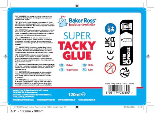 Baker Ross Super Tacky Glue for Kids - Washable Craft Glue for School and Art Projects 9
