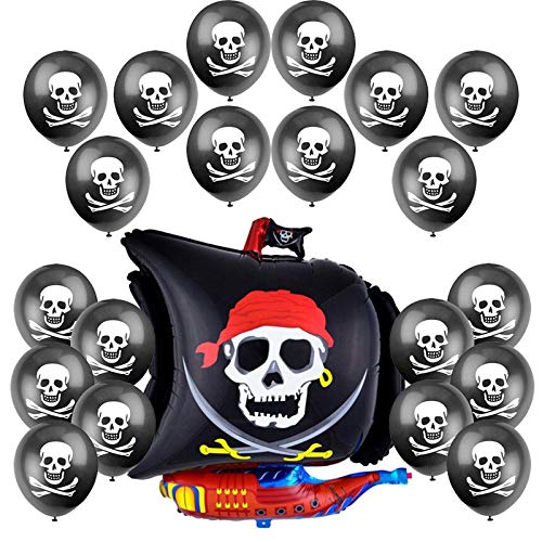 Pirate Skull & Crossbones Balloons - 15Pk Latex Party Decorations for Halloween & Birthday 10