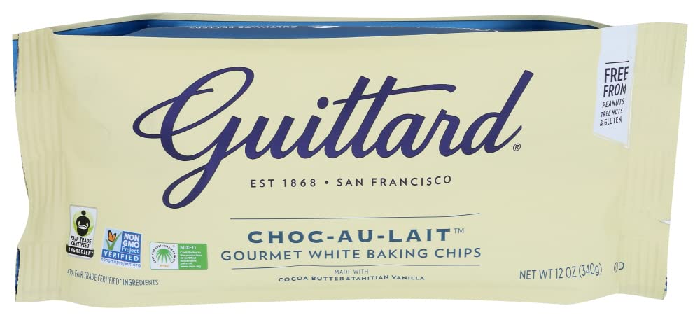 Guittard Choc-Au-Lait Baking Chips, 12oz (340g) - White Chocolate with Real Vanilla 1