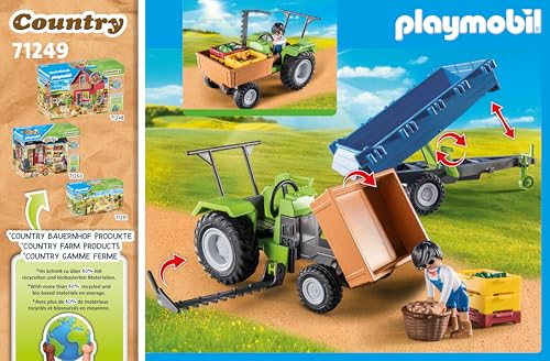Playmobil Country Harvester Tractor with Trailer and Transport Boxes - Farm Playset for Kids 4+ 15