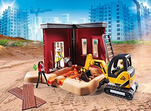 Playmobil City Action Small Excavator with Movable Bucket & 2 Construction Figures (70443)