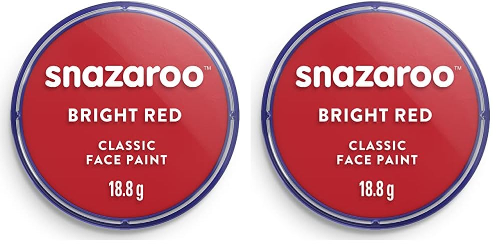 Snazaroo - Classic Face and Body Paint (Bright Red, 18.8 g x 2) 1