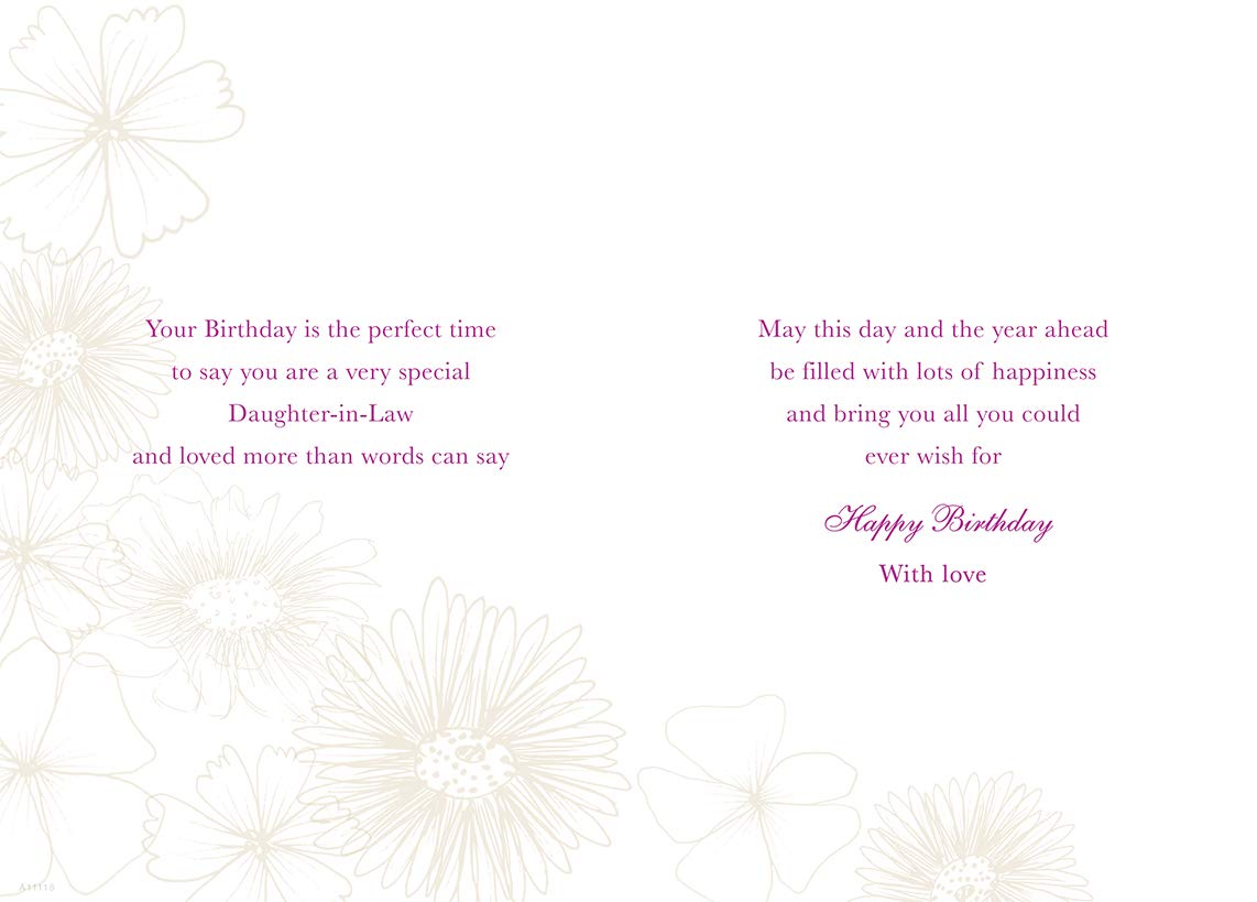 Piccadilly Greetings Daughter In Law Birthday Greeting Card | 9 x 6 Inches | Multicolor