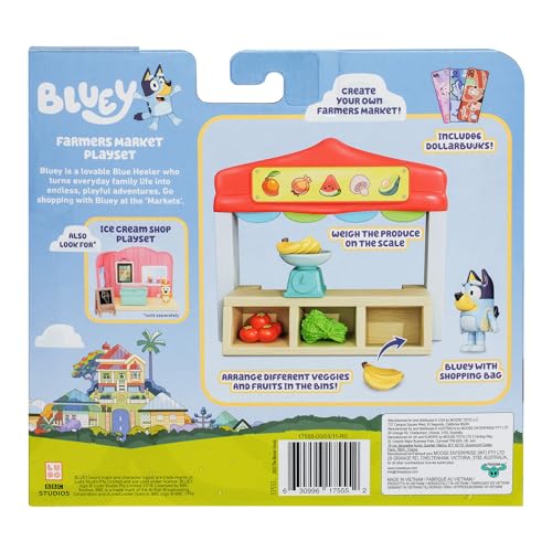 Bluey Farmers Market Playset - Includes Articulated Bluey Figure & Accessories 11