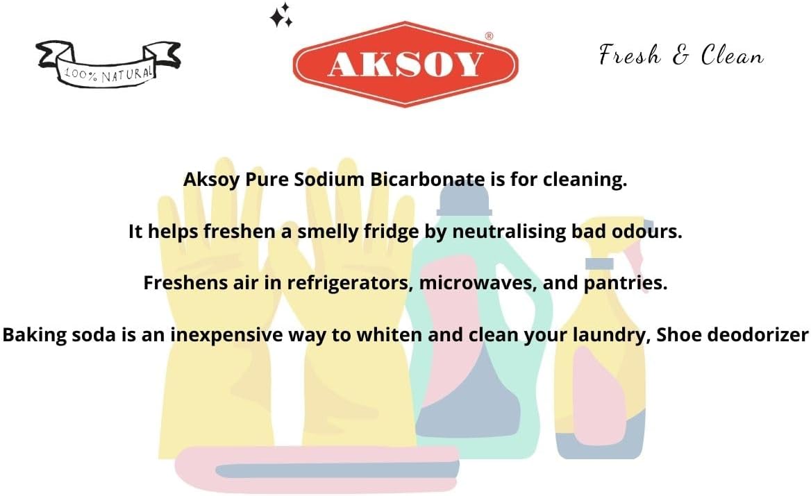 Aksoy - Pure Baking Soda 850g | Sodium Bicarbonate Powder for Baking, Cleaning & Home Uses 2