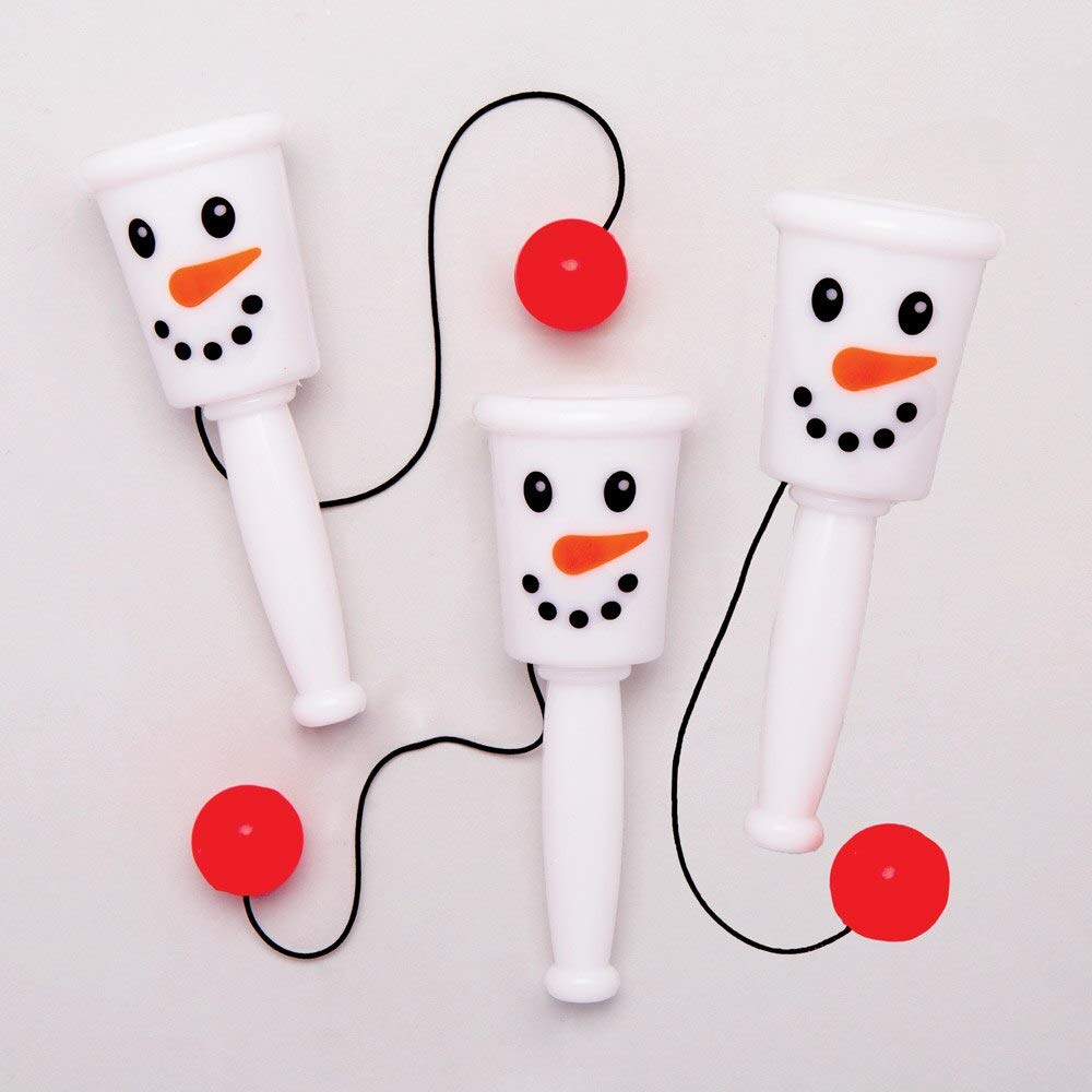 Baker Ross Snowman Click and Catch Game - Festive Swing Ball Toy for Kids 6