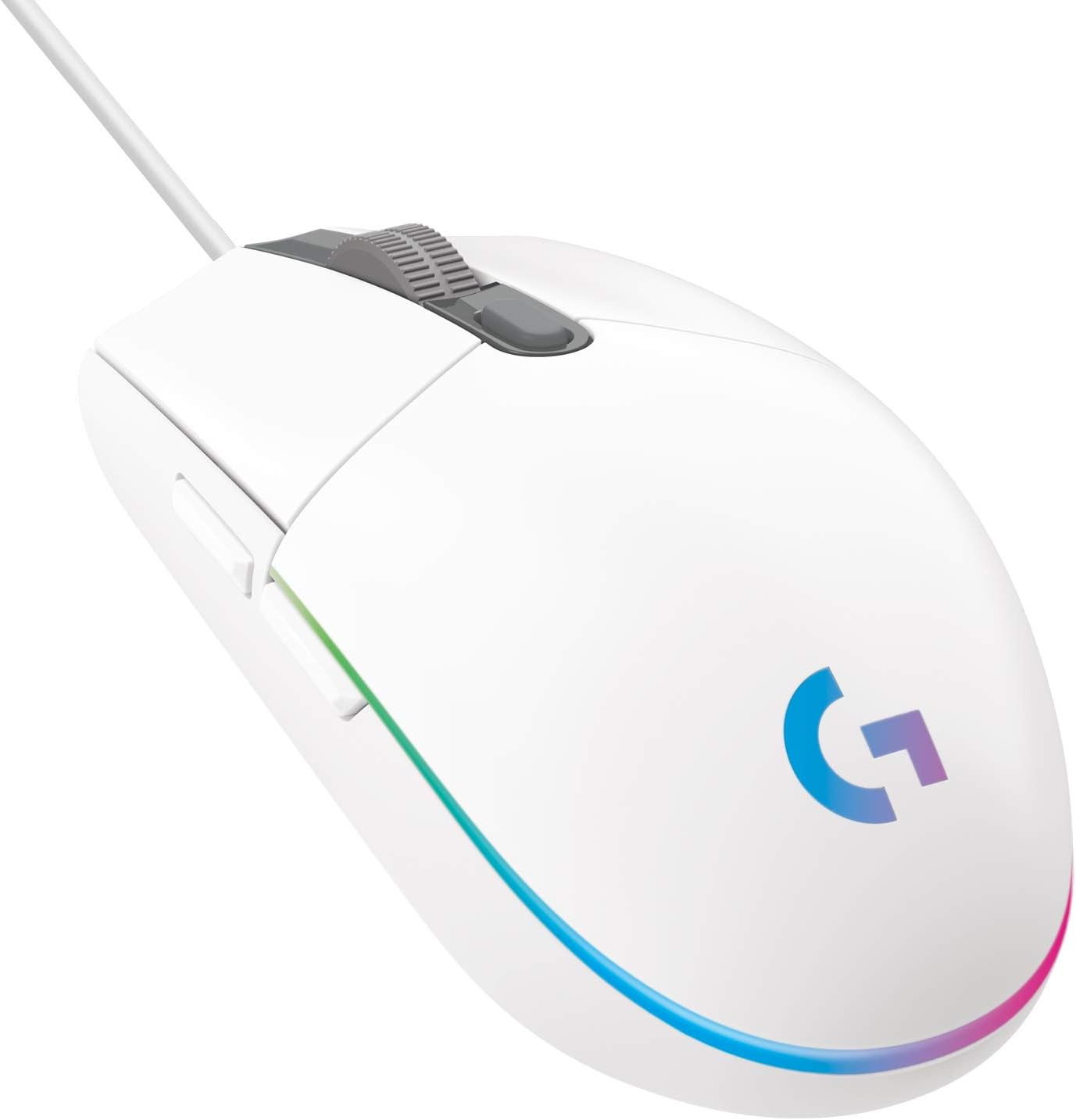 Logitech G203 LIGHTSYNC Gaming Mouse - 8K DPI, 6 Programmable Buttons, RGB Lighting, Lightweight Design - White 1