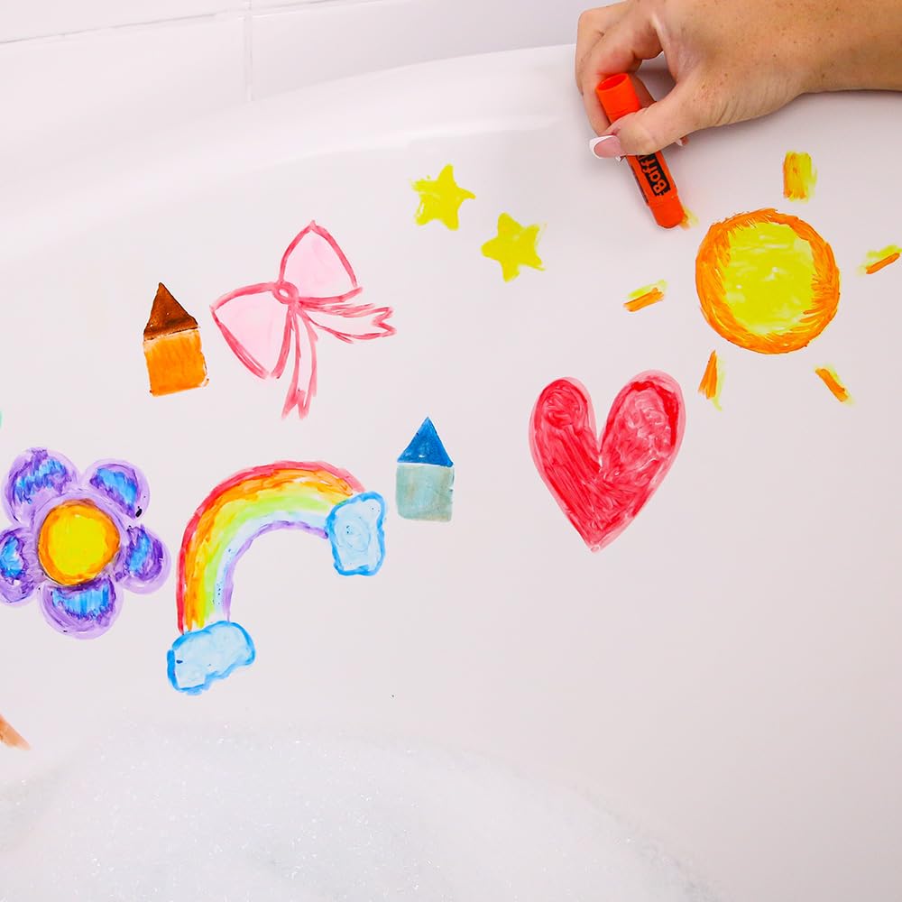 ZIMPLI 10 x Large Baff Paint Sticks - Stain Free Bath Crayons for Kids | Wax Material 2