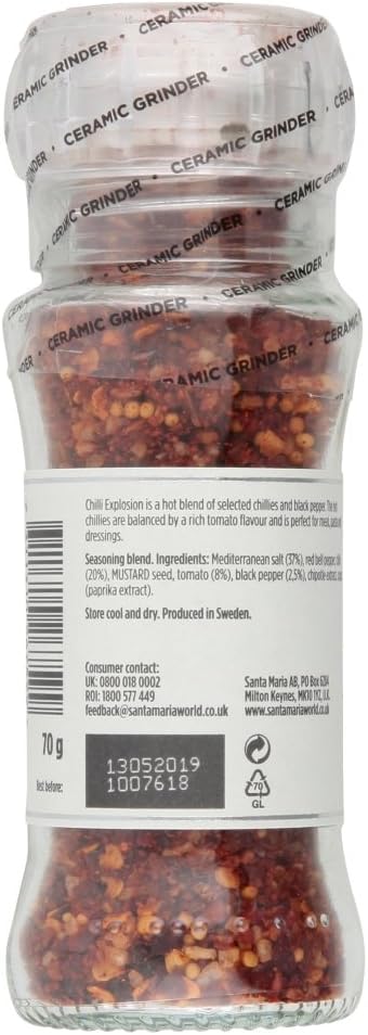 Santa Maria Chilli Explosion Seasoning Grinder | 70g | Gluten-Free Spice Blend
