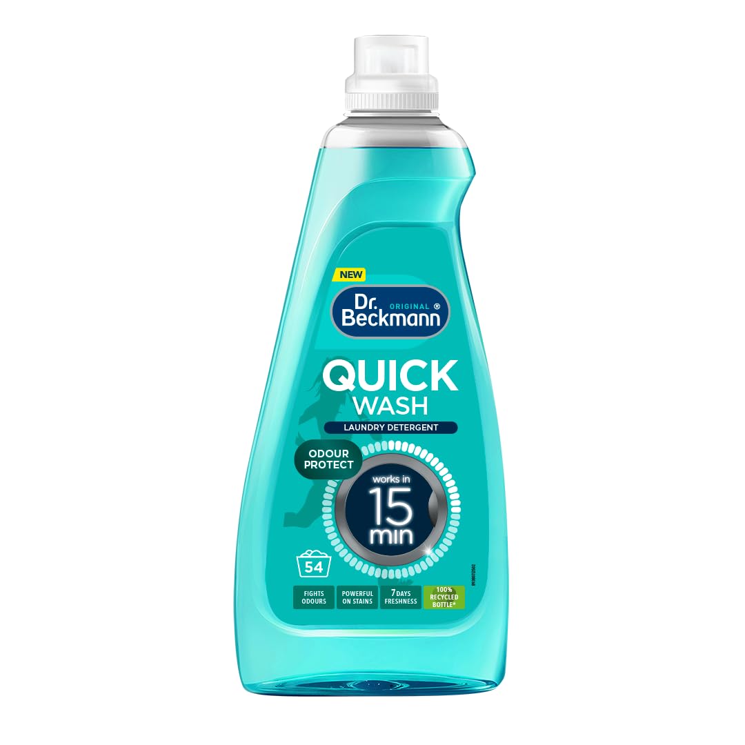 Dr. Beckmann Quick Wash – Odour Protect Liquid Detergent | 15-Minute Deep Clean for All Washes