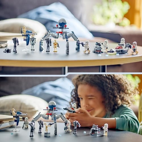 LEGO Star Wars Clone Trooper & Battle Droid Battle Pack - Building Toy Playset for Kids 7+ 10