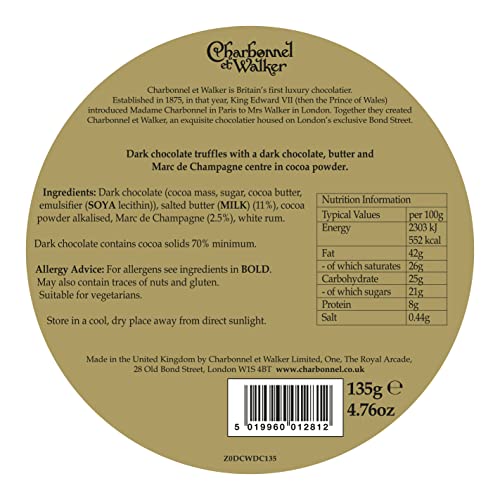 Charbonnel et Walker Dark Marc de Champagne Truffles, 135g 11