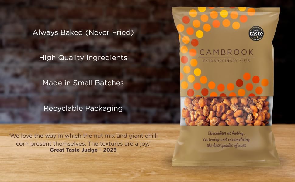 C Cambrook Extraordinary Nuts Mix 23 - Spicy & Caramelised Mixed Nuts with Giant Chilli Corn | 1kg