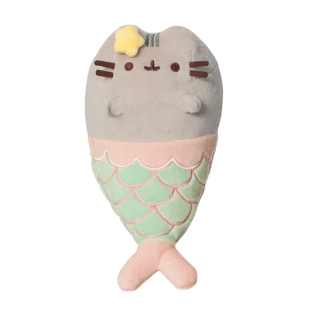AURORA Pusheen Mermaid Stuffed Animal | Eco-friendly Plush | Pink & Aqua | Small