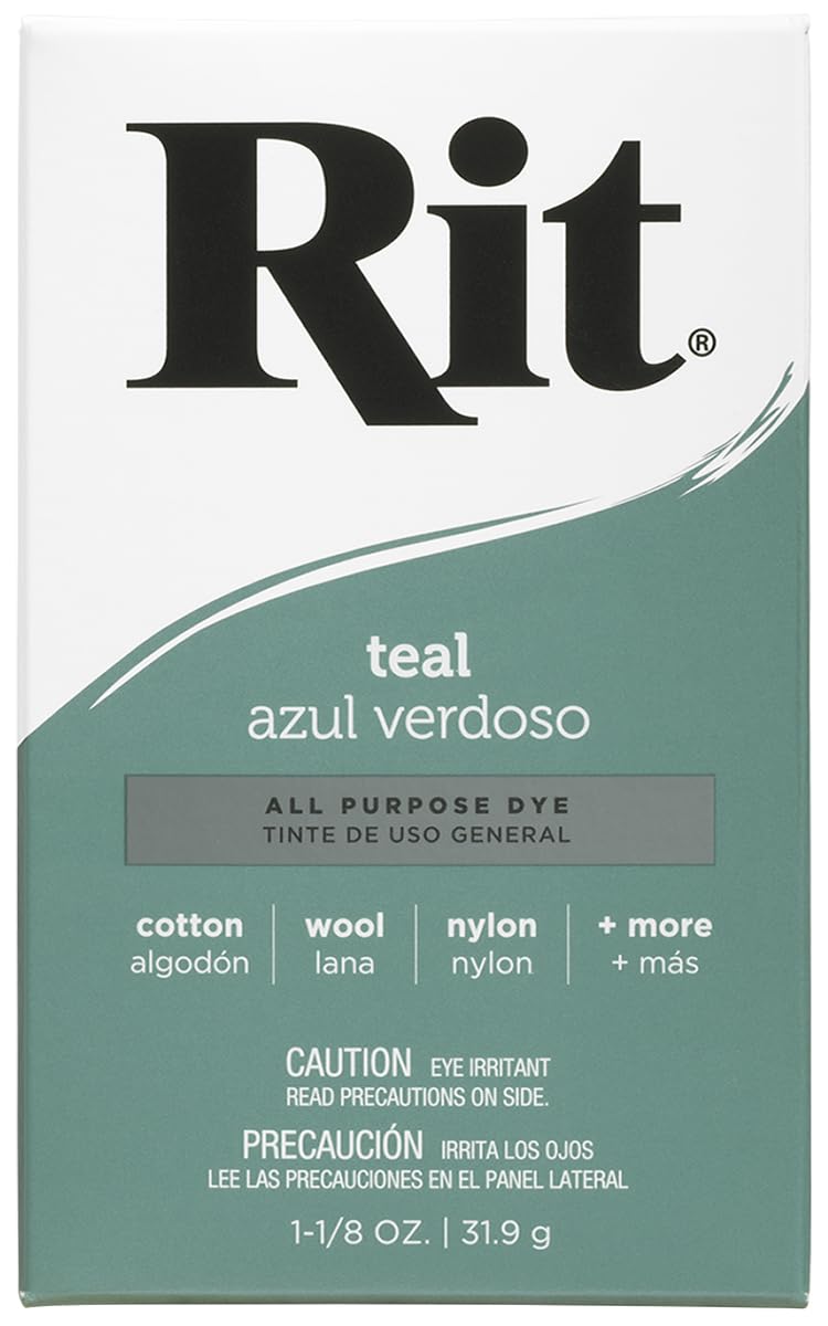 NAKOMA PRODUCTS Rit Powder Dye - Vibrant Color for Fabric & More | Teal | 31.9g