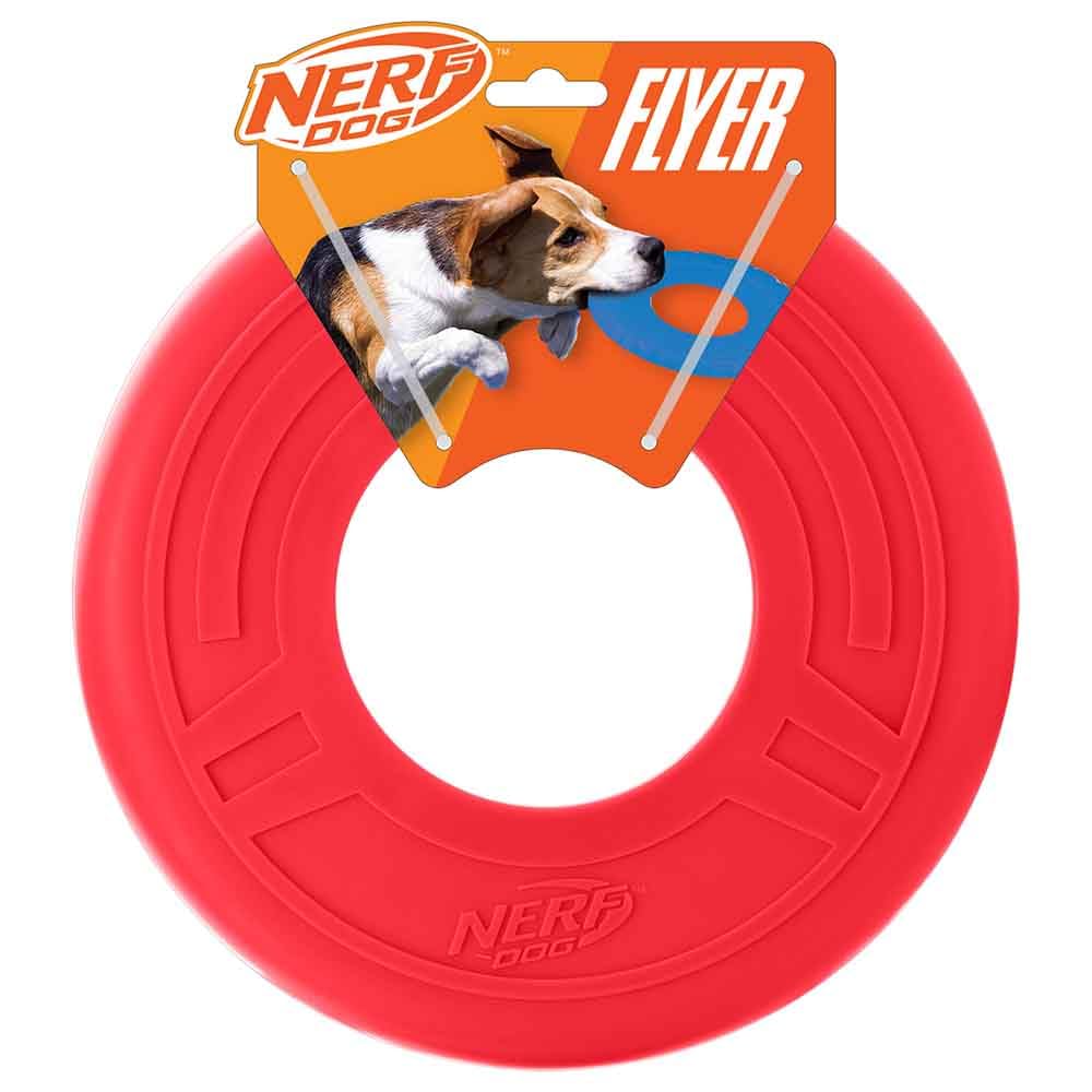 Nerf Dog Atomic Flyer Dog Toy - 10 Inch Flying Disc | Water Resistant | Lightweight