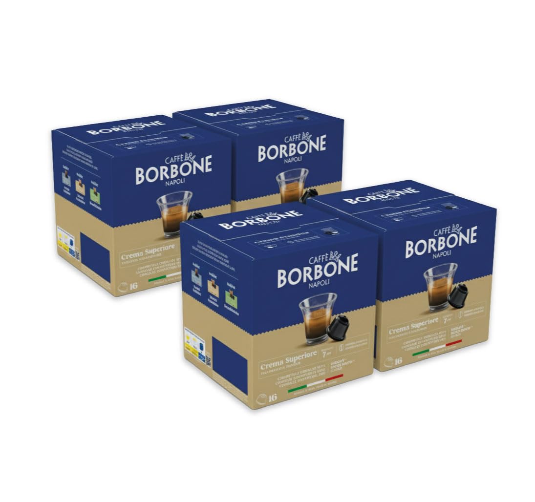 CAFFÈ BORBONE Crema Superiore Coffee Capsules - 64 Count | Nescafé Dolce Gusto Compatible | Intensity 7/10
