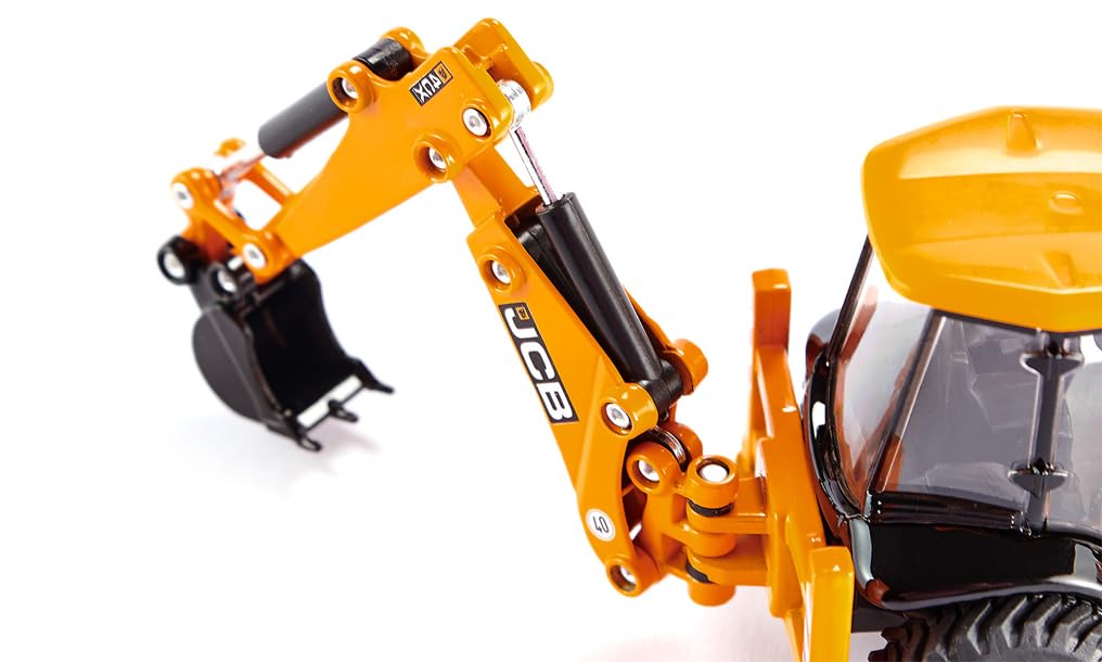 SIKU JCB 4CX Backhoe Loader 3558 | 1:50 Scale Metal/Plastic Construction Vehicle | Yellow 4