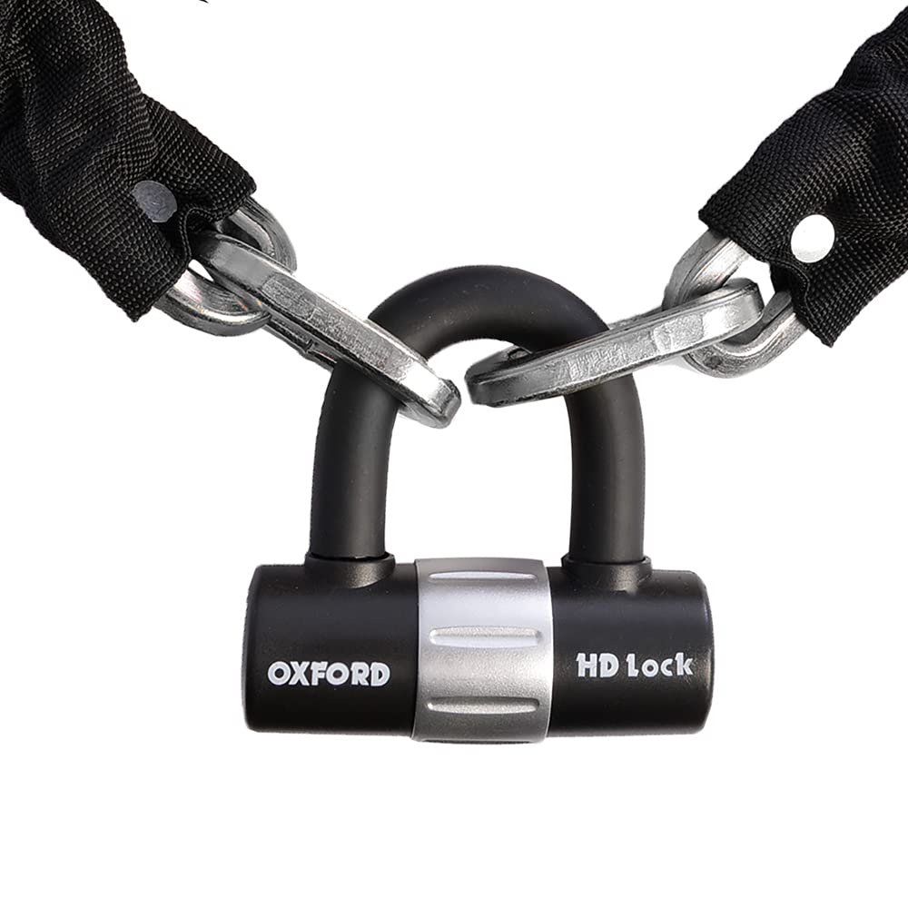 Oxford OF159 H D Motorbike Chain Lock + Screamer 7 Alarm Disc Lock Yellow/B 5
