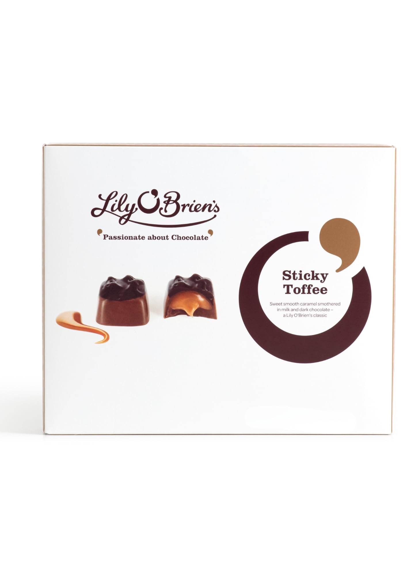 Lily O'Brien's Sticky Toffee Chocolate Gift Box - Milk & Dark Chocolate with Caramel | 145g