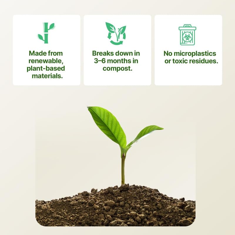 CareBee Biodegradable Kitchen Bin Bags - 120 Count, 8L Capacity, Compostable & Leak-Proof 4